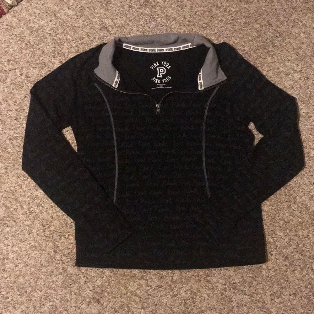 PINK black quarter zip jacket
